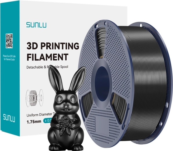 Sunlu PLA+ Silk filament črn