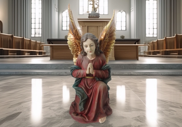 Klečeči angel – dekorativna figurica 62 cm