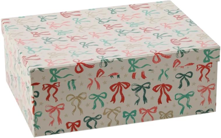 Christmas gift box with bow 33 × 24 × 12.5 cm