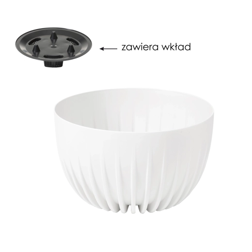 Plastična skleda za rastline MIRA 24 cm bela z vložkom