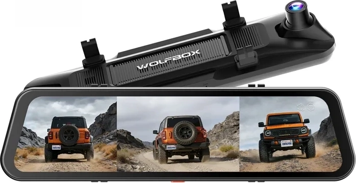 WOLFBOX G900TriPro dash camera with three cameras, 4K and 2.5K