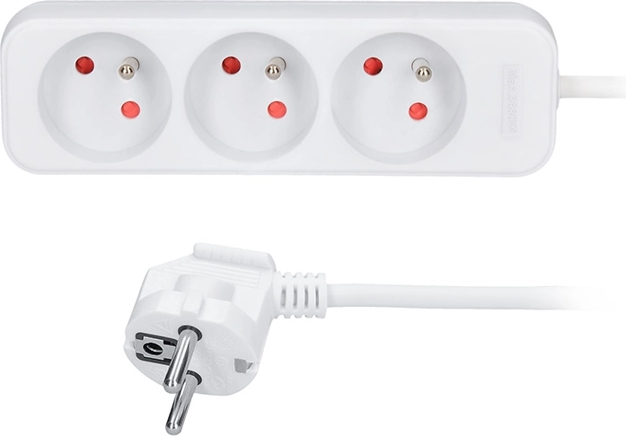Solight podaljšek s 3 vtičnicami, 3 m, bel