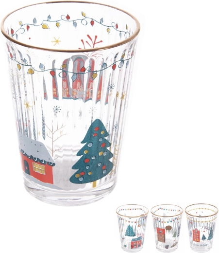 Božični kozarec 500 ml (13 cm), mix 4 dizajnov