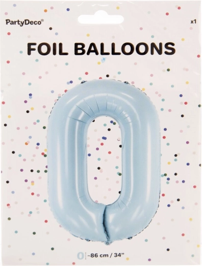 Folijski balon v obliki številke 0, 86 cm – Modra