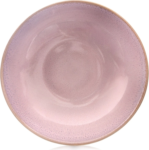 Globok keramičen krožnik GLAZE 21 cm rožnat