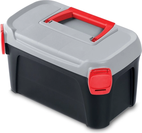 Pametna škatla za orodje 7 l, črna s sivim pokrovom