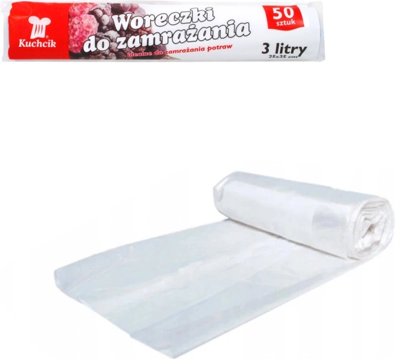 Vrečke za zamrzovanje Kuchcik 25 × 35 cm, 3 l (50 kos)