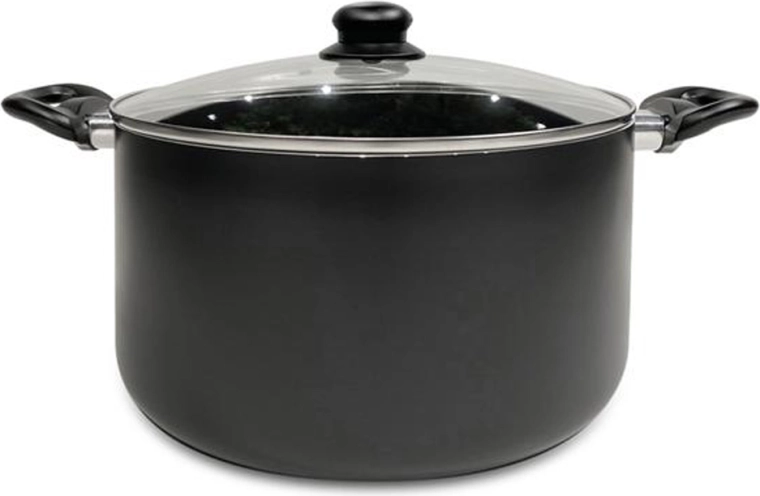 Lonec s steklenim pokrovom Kitchisimo Nero 24 cm, 5,5 l