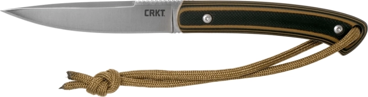 CRKT Biwa rjavo‑črn zunanji nož 7,7 cm z etuijem