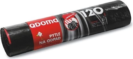 Vreče za odpadke z zatezno vrvico 120 l, črne, 70 × 100 cm, 35 µ, 10 kos