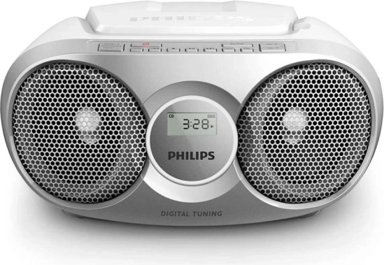 Prenosni radio s CD, srebrn