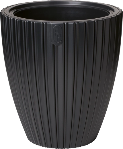 Lonec za rože MIKA 40 cm – globoko črna, mat površina z vložkom
