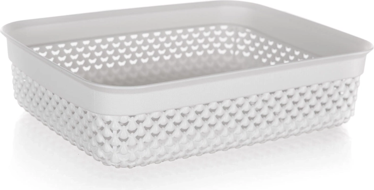 Bel plastičen ratanast košek 2,2 l 24,5 × 19,5 × 6 cm