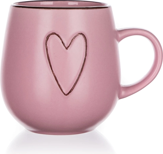 Keramični lonček Heart roza 500 ml