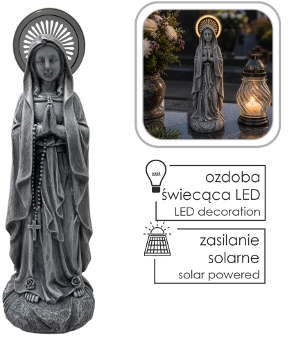 Solarna figura Device Marije s svetlečo LED-avreolo
