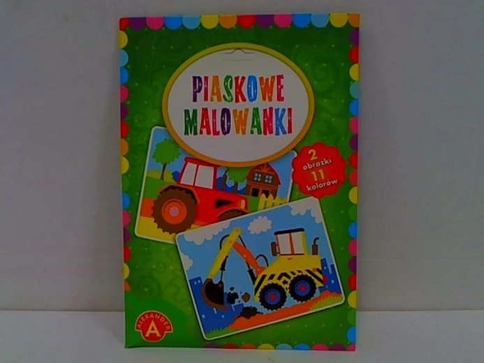 Peščeno slikanje z barvnim peskom – bager in traktor