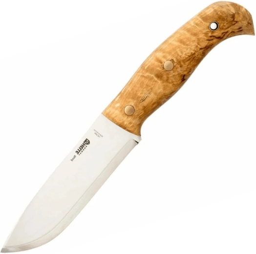 Helle Nord outdoor knife with a fixed blade and leather sheath