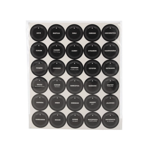 Set vodoodpornih nalepk za začimbe 120+9