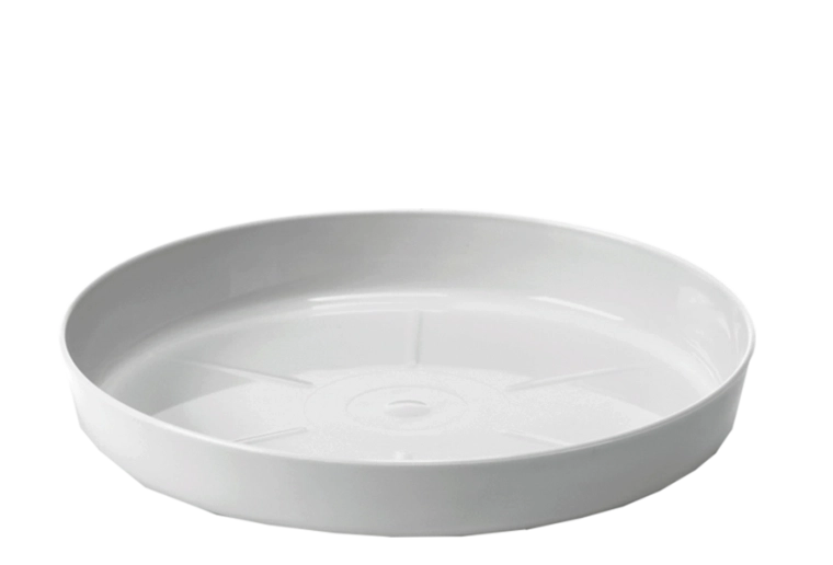 Bela podstavna krožnica za cvetlični lonec LAMELA 34 cm