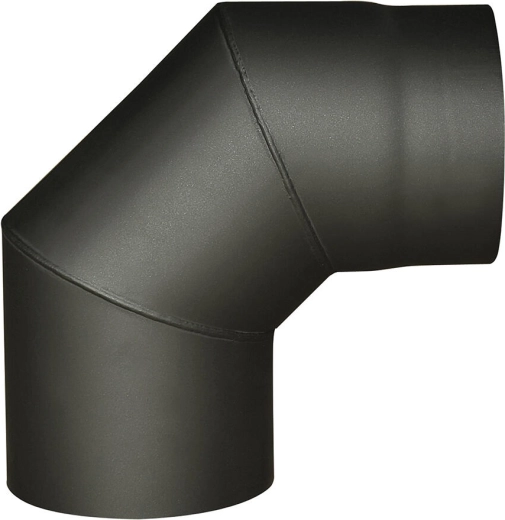 Dimni koleno 125 mm 90° črno, debelina 1,5 mm