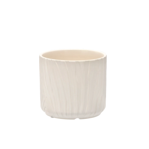 Keramični okrasni lonček za cvetlice, mat bela, 13 × 13 × 11,5 cm