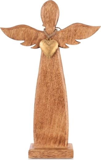 Lesena figurica angela iz mangovega lesa 42 cm