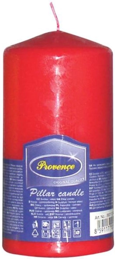 Parafinska sveča valj rdeča 6,3 × 12,5 cm