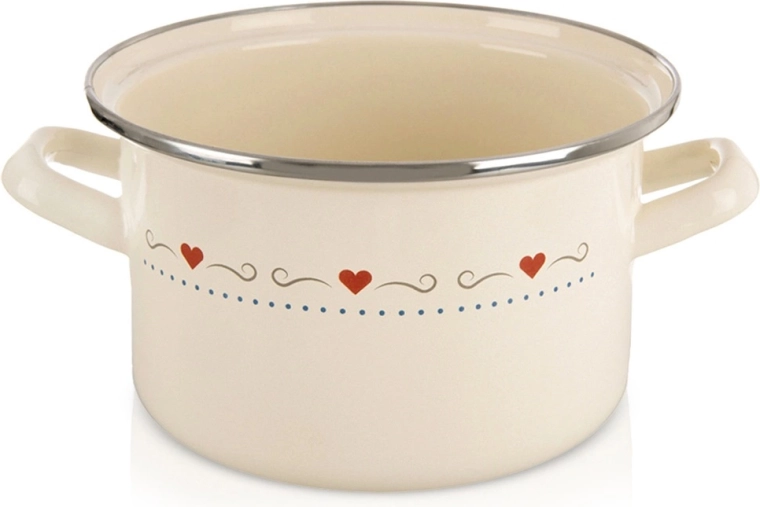 Emajliran lonec Tonca 18 cm, 2 l, krem