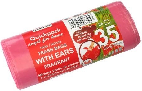 Vrečke za odpadke z ročaji 35 l s svežim vonjem jagode