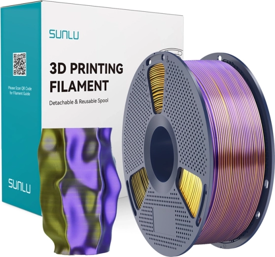 Sunlu PLA+ Silk tribarvni filament črna/zlata/vijolična