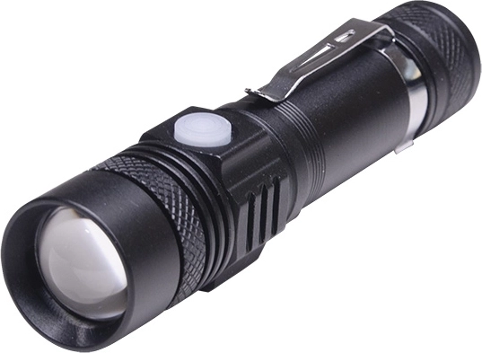 Solight polnilna LED svetilka z nosilcem za kolo 400 lm, zoom, Li-Ion