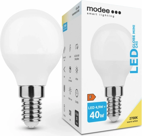 Modee Smart Lighting LED Globe Mini G45 Bulb 4.9 W E14, 470 lm, warm white