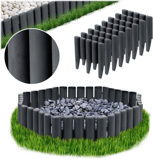 Vrtni robnik Plonos 2,2 m, siv