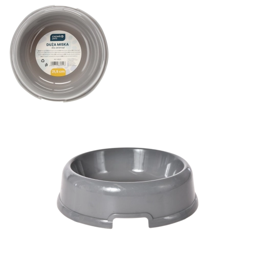 Gray pet bowl 21.5 cm (pack of 4 pcs)