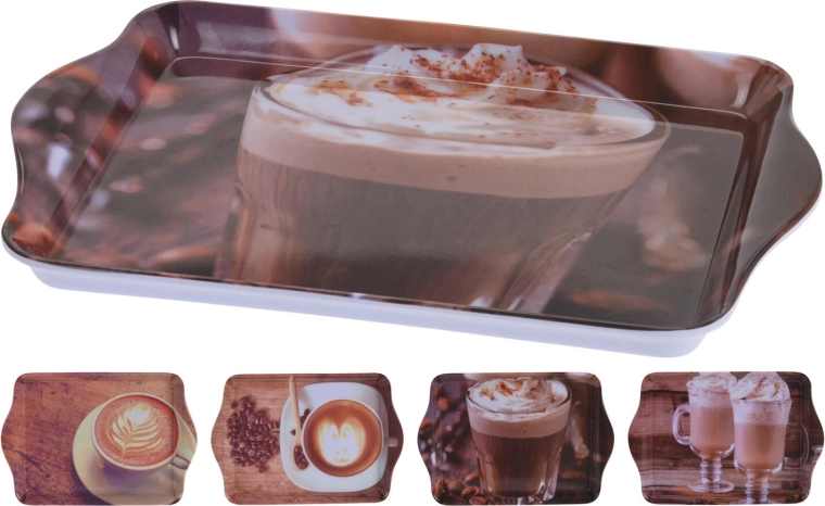 Melaminski pladenj Kava 21 × 14,3 × 2 cm, mešanica motivov