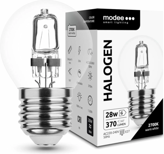 Modee halogenska žarnica Mini Globe 28W E27, 370 lm, toplo bela, zatemnilna