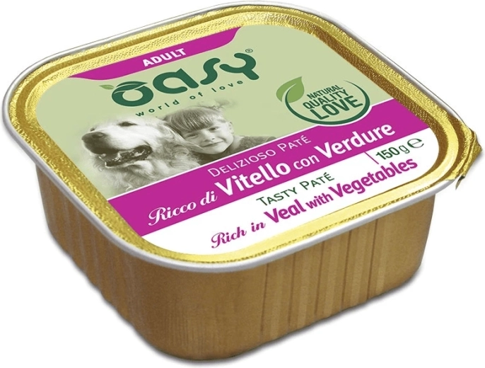 Oasy Tasty Paté za odrasle pse z teletino in zelenjavo 150 g