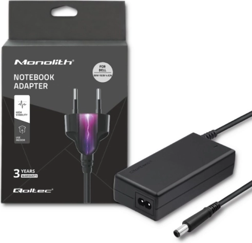 Napajalni adapter za prenosnik 90 W, 19,5 V, 4,62 A, konektor 7,4 × 5,0 mm s pinom – Qoltec za DELL