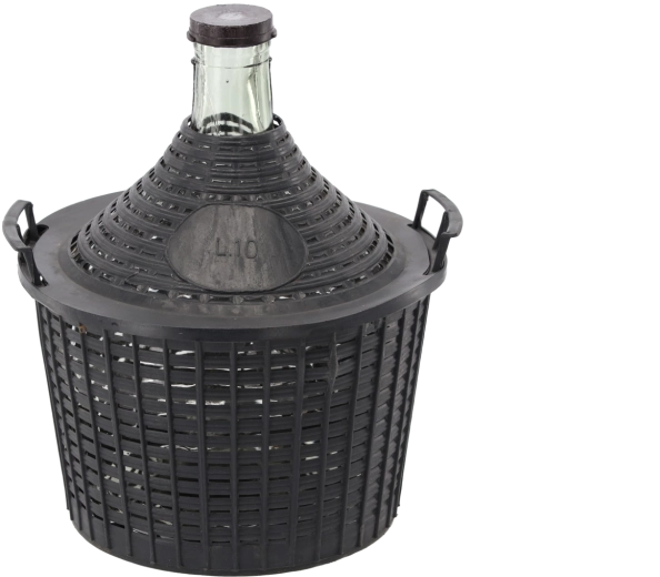 Steklen demižon z zaščitno košaro 10 l