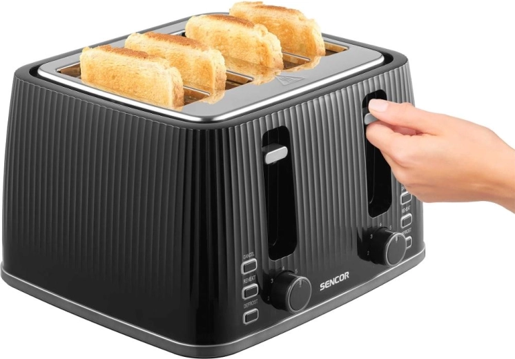 Four slots for toasting more slices at once