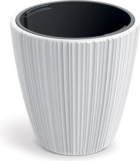 Bela cvetlična posoda ORO 30 cm z odstranljivo vložko