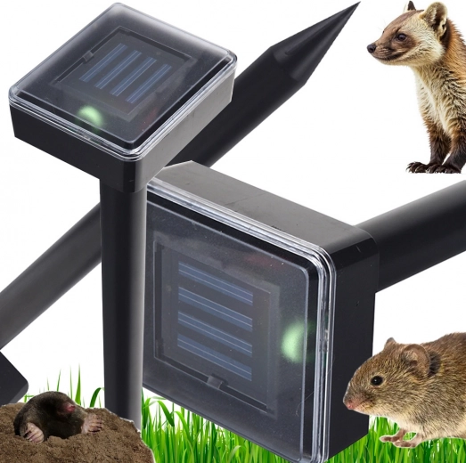 Sončni ultrazvočni odganjalec krtov in glodavcev 1000 m²
