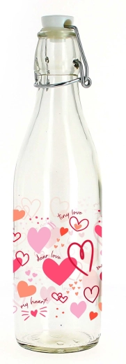 Steklenica s patentnim zamaškom z motivom srca, 260 ml