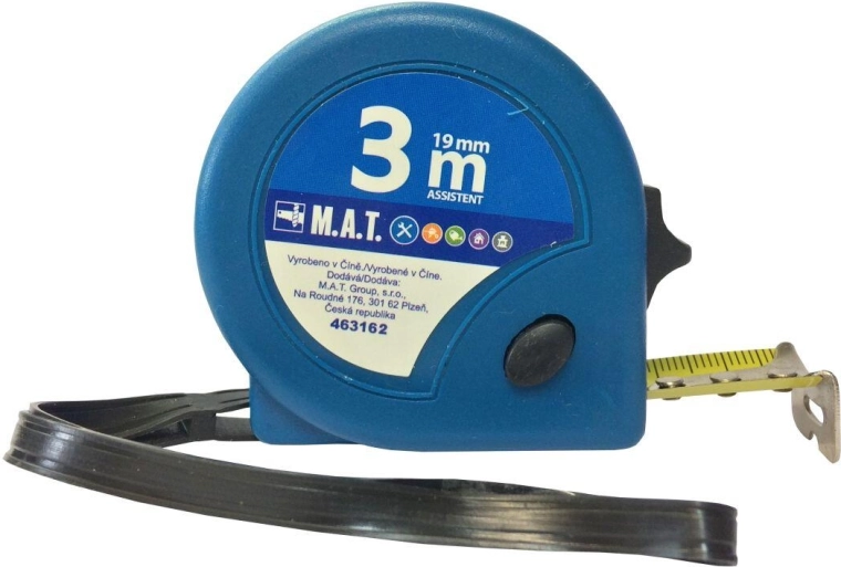 Samonavijalni merilni trak 3 m x 19 mm Assistente