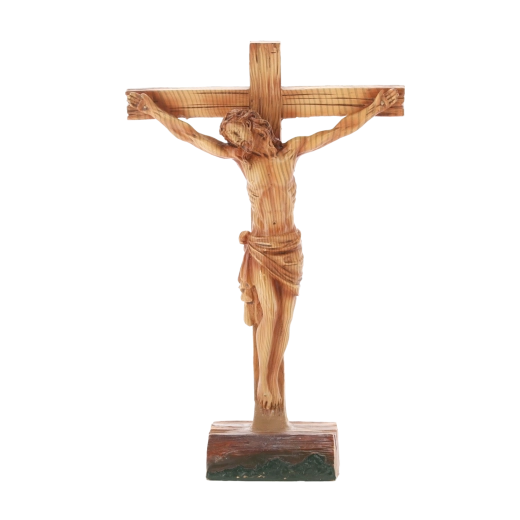 Standing cross with a figure of Jesus made of polyresin