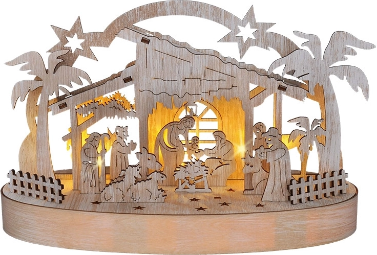 Solight Christmas wooden nativity scene with LED backlighting 25 cm