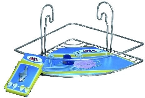 Kotna polica STICK, 1 polica, krom, 20 × 20 × 13 cm