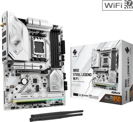 Bela osnovna plošča B650 Steel Legend WiFi AM5 ATX