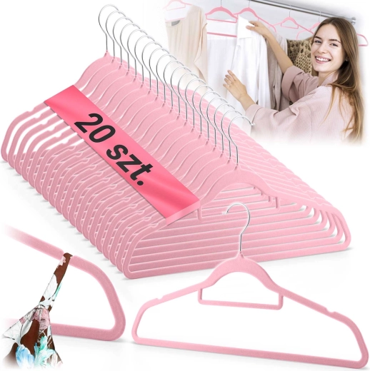 Veluraste obešalnike za oblačila 20 kosov Massido