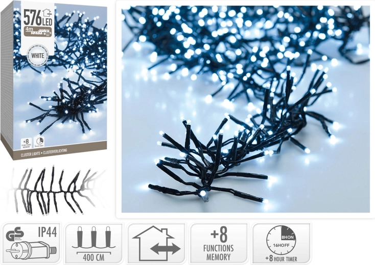 Christmas LED Lights 4 m, 576 LEDs, Cool White